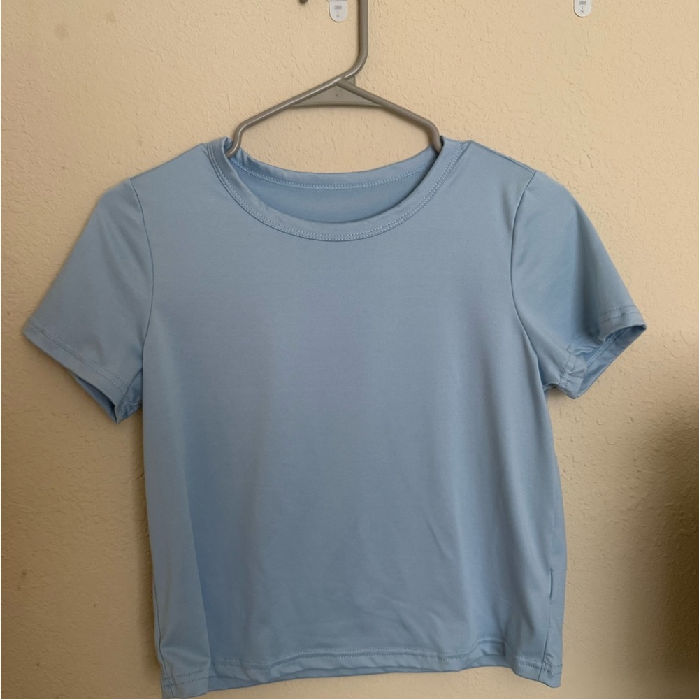 SHEIN Light Blue Short Sleeve Tee
